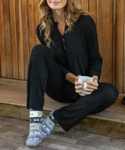 PIJAMA M/L MORLEY C/BOTONES BOLSILLOS