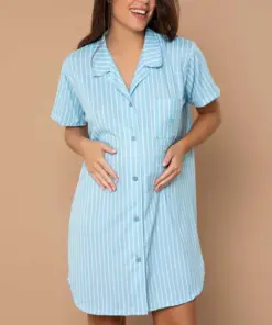 CAMISA MATERNAL M/L ABOTONADA RAYADA