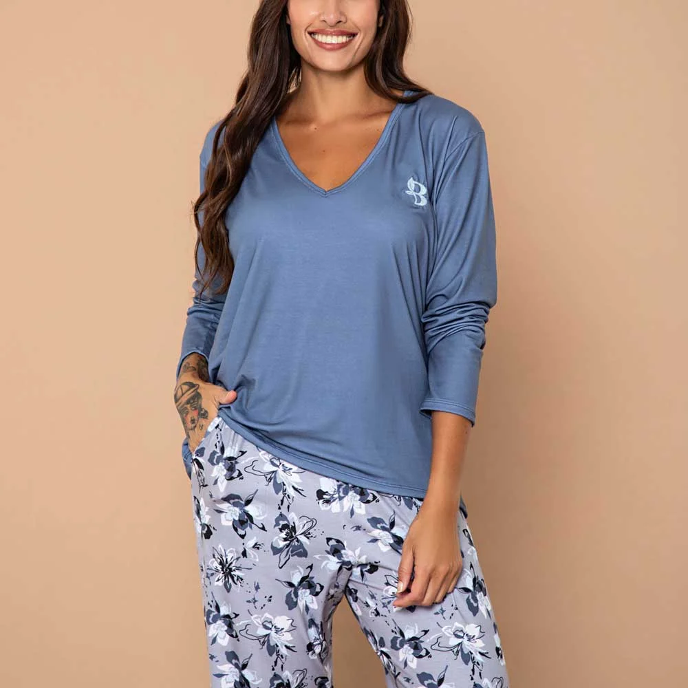 PIJAMA 5-6-7 M/L PANTALON ESTAMPADO