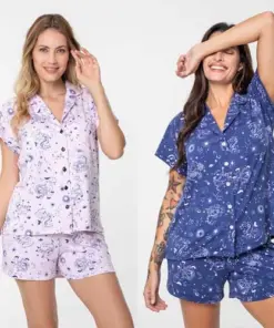 pijama en modal abotonado estampado