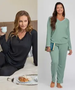 PIJAMA M/L MORLEY C/PUNTILLA AL TONO