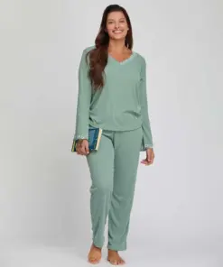 PIJAMA M/L MORLEY C/PUNTILLA AL TONO