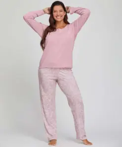 PIJAMA M/L MODAL PANTALON ESTAMPADO