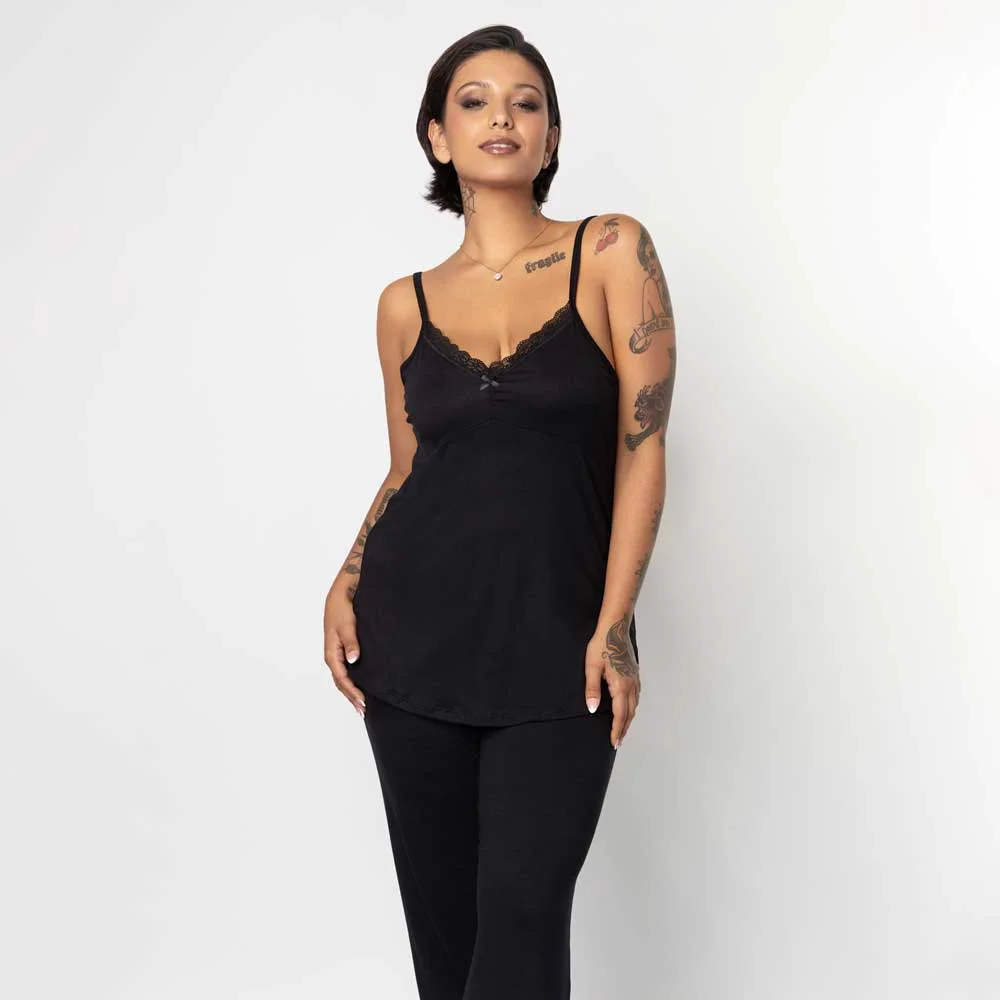 PIJAMA VISCOSA/ELASTANO PANT LARGO - Imagen 3