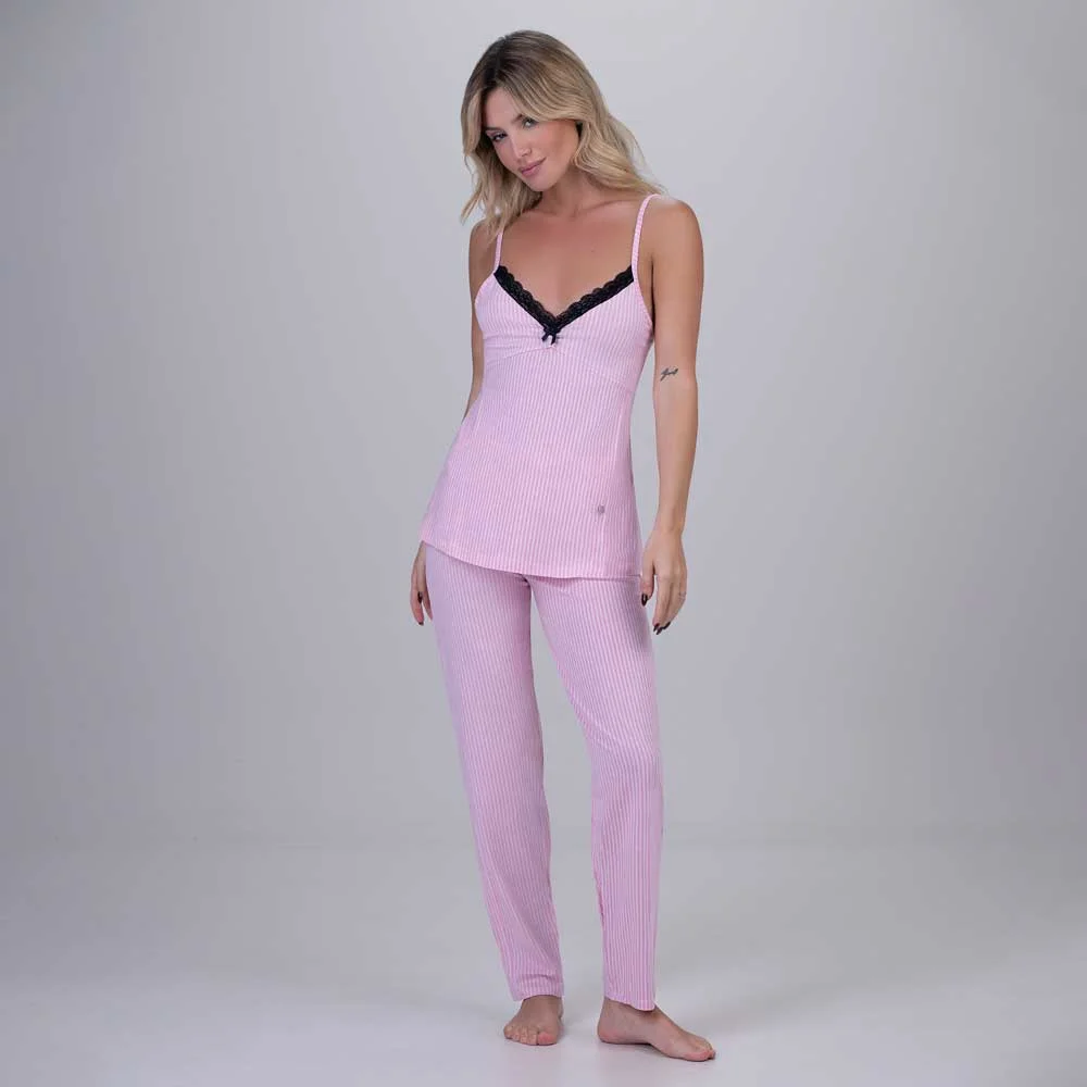 PIJAMA VISCOSA/ELASTANO PANT LARGO - Imagen 4