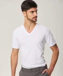 camiseta termica m/corta cuello v