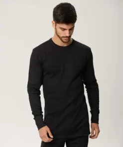 camiseta m/l termica negro cuello red