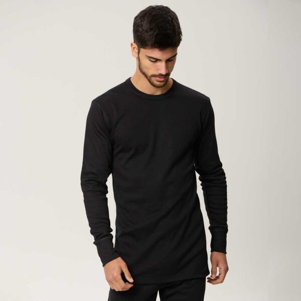 camiseta m/l termica negro cuello red