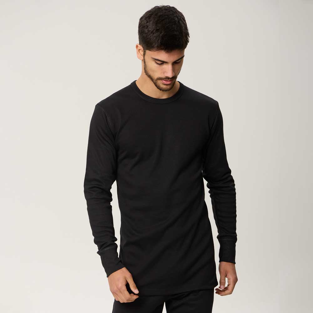 camiseta m/l termica negro cuello red